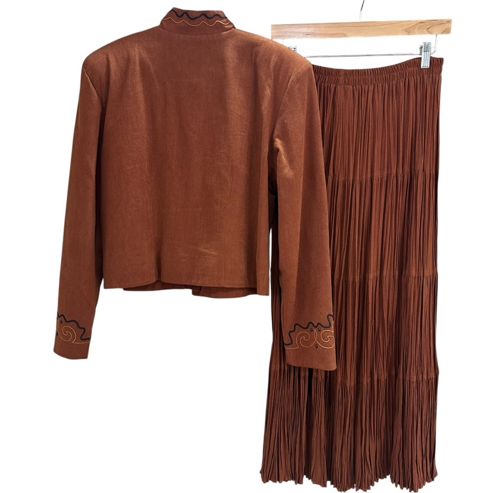 Vintage Oxford Western Broomstick Skirt and Jacket Medium Made In USA - Picture 2 of 9